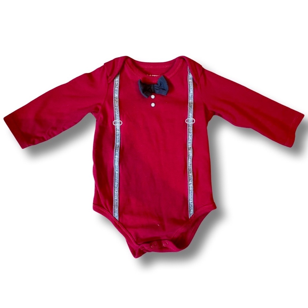First Impressions Bow Tie & Suspenders 3-6M